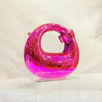 Hot Pink Metallic Sculpted Ring Clutch