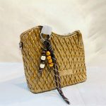 Cream Woven Textured Tote
