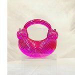 Neon Pink Sculpted Arc Clutch